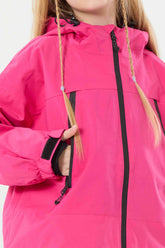 Girl's Rose Detachable Ear Hood Waterproof Insulated Snow Jacket